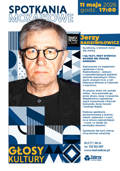 Event poster:  GŁOSY KULTURY-JERZY RADZIWIŁOWICZ 